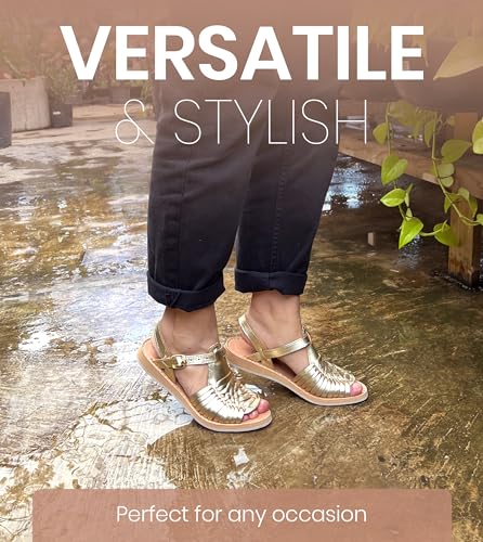 Image of Macarena Collection Womens Shoes Leather Sandals for Women | Huarache Handmade Mexican Sandals Women | Comfortable & Stylish Womens Sandals 3044
