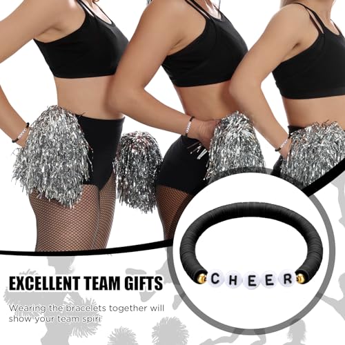 24 Pcs Cheerleader Gifts Stackable Clay Bead Cheer Bracelets Y2k Heishi Surfer Friendship Bracelets for Girls3