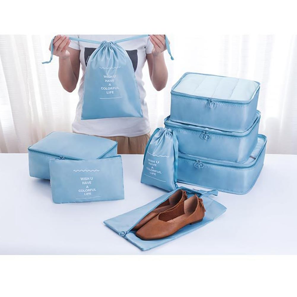 Organizador de maletas, ligero, equipaje de mano, bolsa de compresión parcial, organizador de maletas, juego con Ompression impermeable, bolsa de cosméticos, juego de bolsas de ropa
