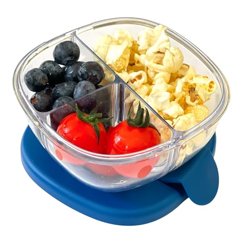 Image of Yumbox Snack Bowl – 3-Compartment Leakproof Snack & Breakfast Container for Kids & Adults – Reusable Bento Snack Box for Yogurt, Parfaits, Fruit, Veggies & Small Meals