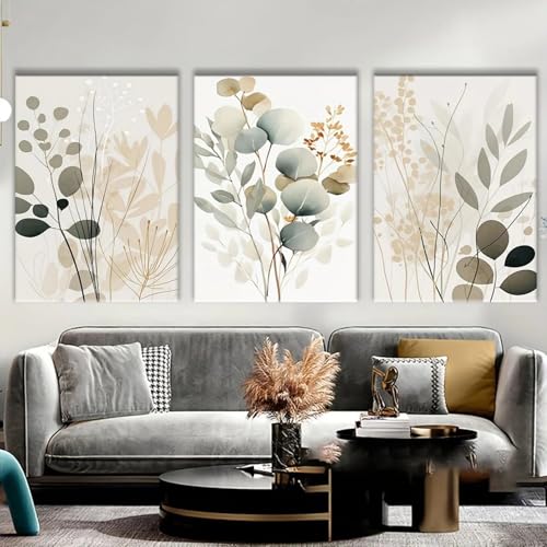 Toile bohème branches d'arbre 60x80cm triptyque chic pour salon
