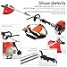 Gas Weed Eater, 52cc 2 Stroke Weed Wacker 6 in 1 Lawn Mover Include String Trimmer Brush Cutter Pole Saw Hedge Trimmer for Yard Garden Care 9500rpm 3000r/min Engine Speed 120cc Oil Tank Orange