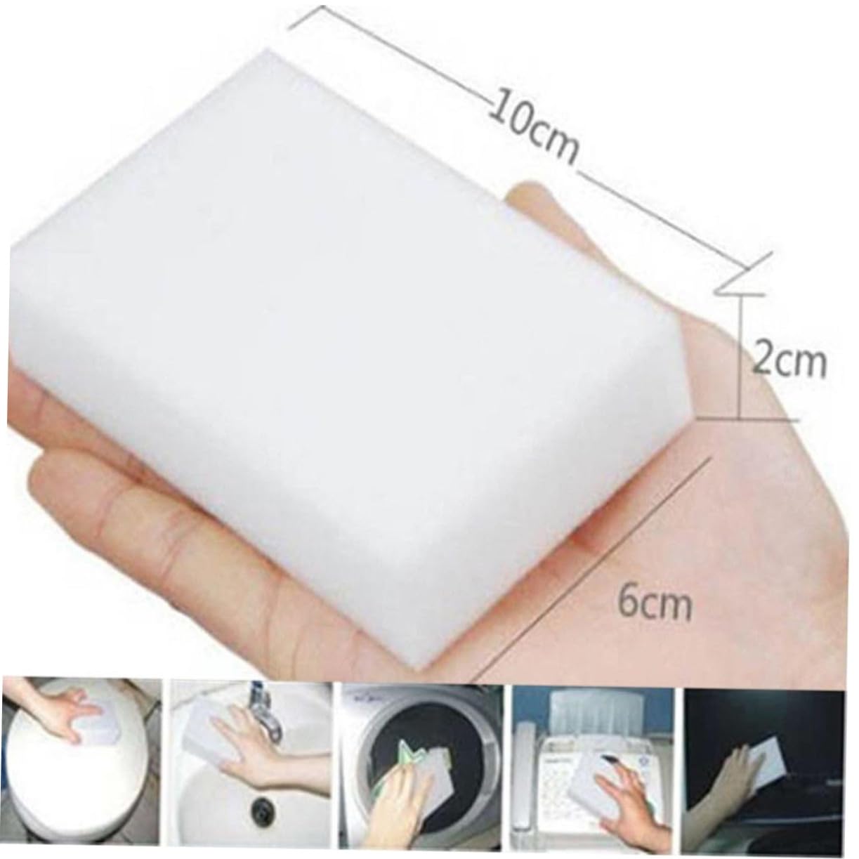 Veemoon 20pièces Éponge de Nettoyage Mousse de Melamine Lot de Éponges Blanches pour Cuisine et Salle de Bain Efficaces Les Taches Quotidiennes