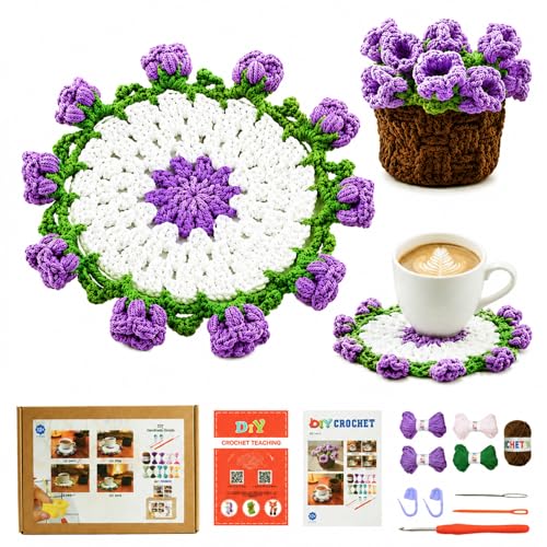 Yarniss Lily of the Valley Coaster Crochet Kit Beginner w/Video Guide