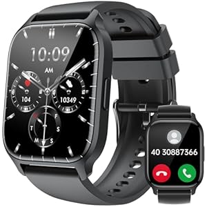 LLKBOHA Smart Watch for Men Women – 1.85” Smartwatch Answer/Make Calls, 112+ Sports Modes with IP68 Waterproof, Step Counter, Watches with Heart Rate/SpO2/Sleep Monitor for Android iPhone