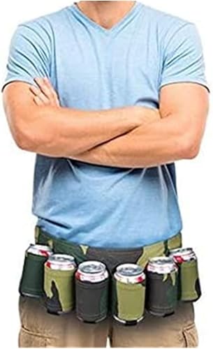 Miniatura 2 de Cinturón de cerveza, paquete de 6 fundas de cerveza, soporte para cinturón de bebidas, soporte para cinturón de cerveza de soda para hombres y
