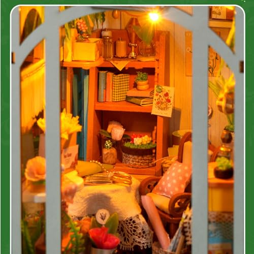 Kit maison de livres et serre miniature : solution de décoration éducative bibliothèque