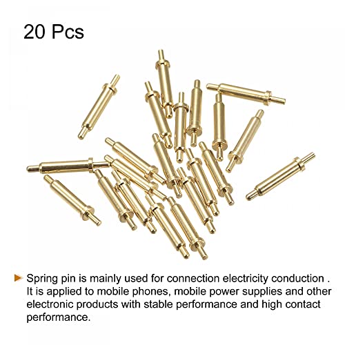 Image of MECCANIXITY Spring Test Probe Pin 20pcs 0.9mm Tip 10mm Height 1.5mm Full Stroke for Connection Electricity Conduction