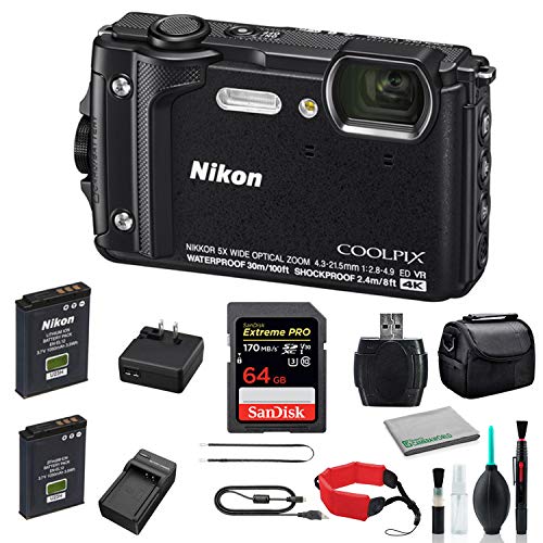 Nikon COOLPIX W300 Rugged Waterproof Underwater Digital Camera Bundle with 64GB Memory Card