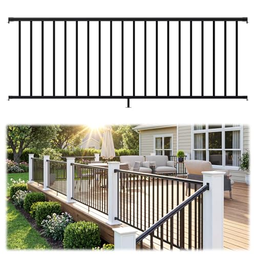 Image of Egadis 1 Pack 36 in x 8 ft Aluminum Porch and Deck Railing Kit Without Post