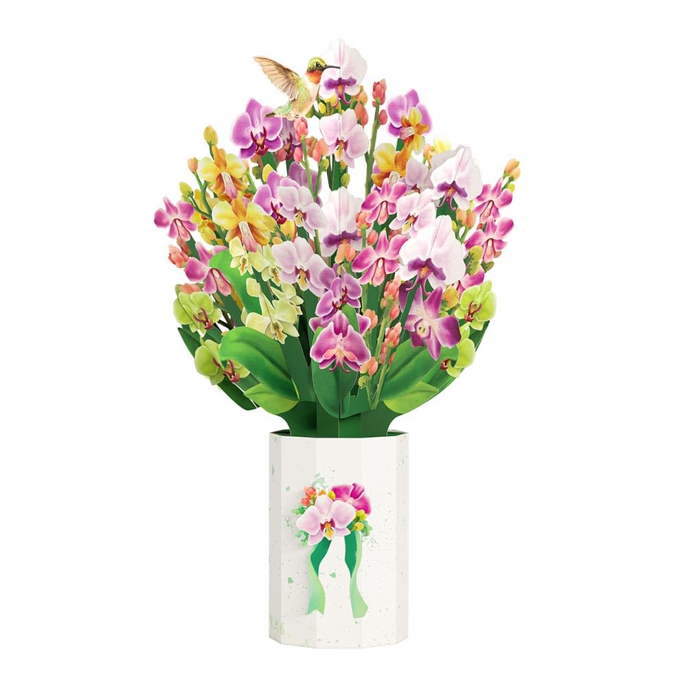 Lovepop Orchid Bouquet, 12 x 8.5 Pop Up Flowers