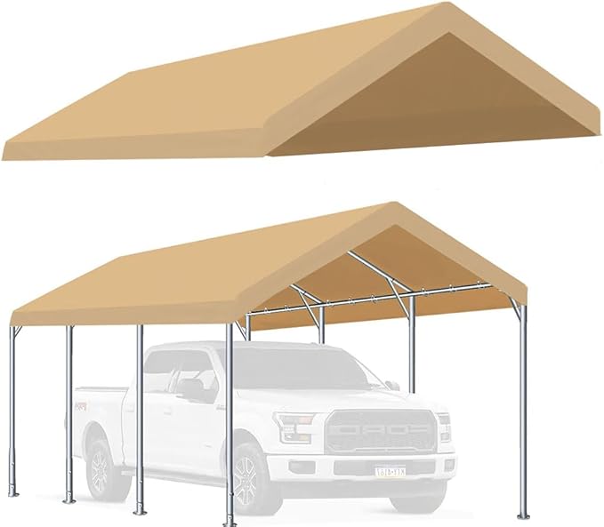 Rutile 10'x20' Carport Canopy ONLY Tent Garage Replacement Top Tarp Car Shelter