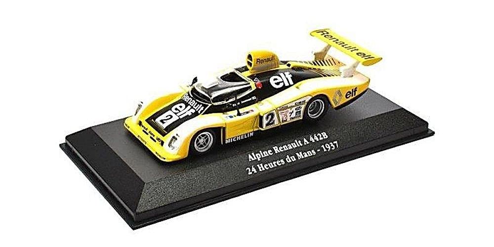 Ex Mag 1:43 scale Diecast Model Le Mans Car compatible with Alpine Renault A442B (24Hr Le Mans 1937) in Yellow