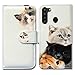 Bcov Galaxy A21 Case, Cute Brown Cat Leather Flip Wallet Case Cover with Card Slot Holder Kickstand for Samsung Galaxy A21 2020