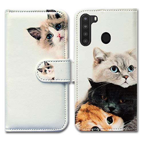 Housse Samsung A21 cuir premium motif chat BCOV : alliance de finitions soignées et durabilité