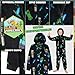 Minecraft Boys Fleece Hooded One-Piece Pajamas, Warm Fleece Hooded Loungewear Suit for Boys - Gifts for Gamers (Black Aop, 13/14 years)