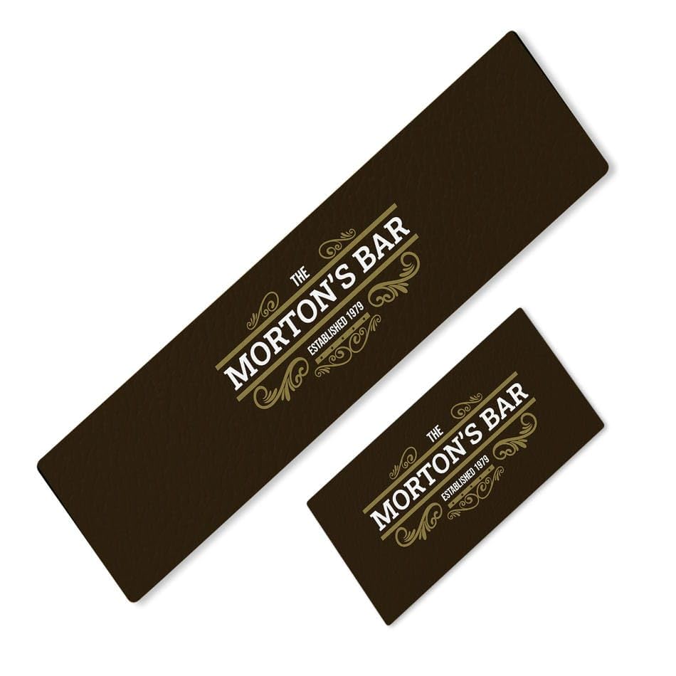 Personalised Bar Runner – Custom Text Beer Mat for Pub, Home Bar, Café or Special Occasions 27 (41x23cm)