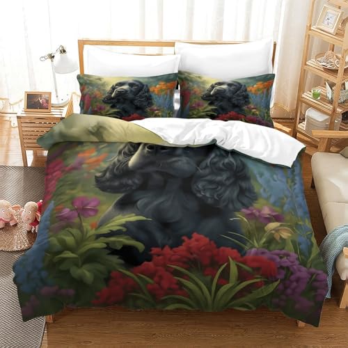 Parure de lit cheval noir housse de couette microfibre 200x200 - 3