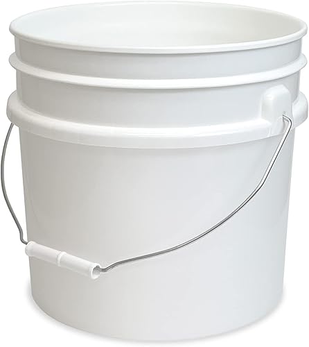 Cubo de plástico de 3.5 galones solo (tapa no incluida), almacenamiento de alimentos, sin BPA, cubo multiusos de 90 mil, fabricado en los Estados