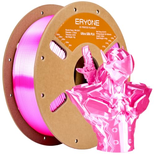 Image of ERYONE Silk Filament PLA+ 1.75mm Upgraded Shiny 3D Printer Filament, Gloss Finish, Fit Most FDM Printer Stable Printing,1kg (2.2LBS) /Spool, Pink