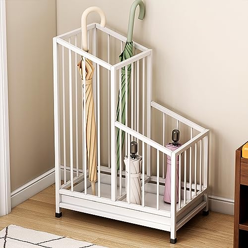 Porte-parapluie métallique blanc de 40 cm pour sol propre et sec - 2