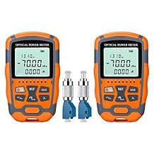 2-Pack Fiber Optic Tester Portable Fiber Light Power Meter -7010dBm, SC/FC/ST Universal Interface Built-in 30Km Fault Detector with FC to LC Adapter