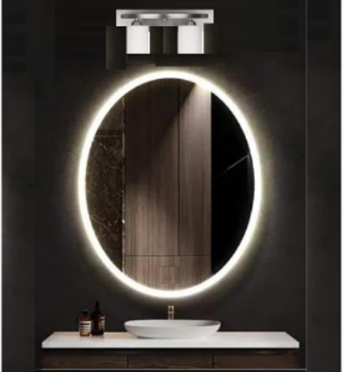 Suреr Sаlе 🛒 Vanity Bath Light Bar Interior Lighting Fixtures Over Mirror Modern Glass Shade, Wall Sconce Lighting with Glass Shades (Brushed Nickel, 2 - Lights)