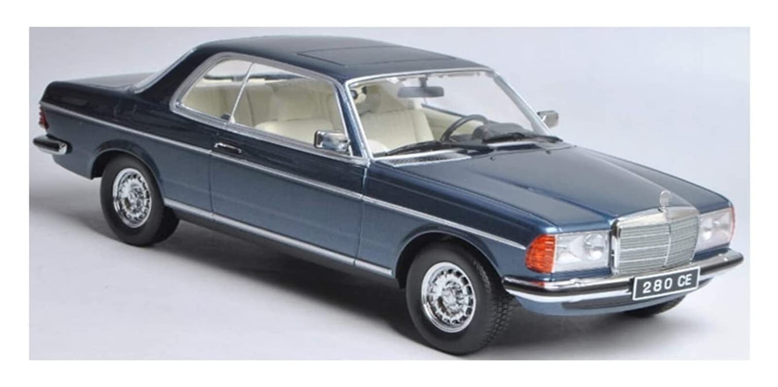 Toy Sets 1/18 Diecast Car Model Toys Boys Gifts Collection White Blue Metal Plastic for Benz 280CE Collection Hobby (Color : Blue, Size : B)