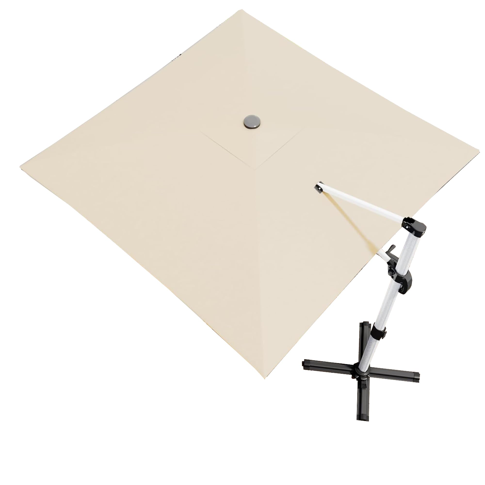 Devoko Sonnenschirm Balkon Alu Ampelschirm mit Abdeckung, Wasserabweisend Gartenschirm mit Kurbel,Sonnenschutz UV50+,360°Rotation