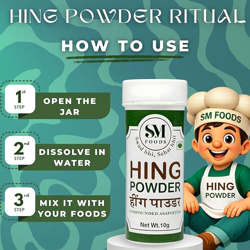 Image of SM FOODS Hing Powder 10g (Pack of 10) | Compounded Hing | Strong Aroma | Perfect for Everyday Cooking, Tadka & Digestion Support