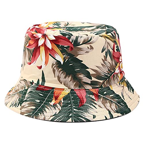 Chapeau bob imprimé floral réversible et pliable pour homme et femme KIAZHAO