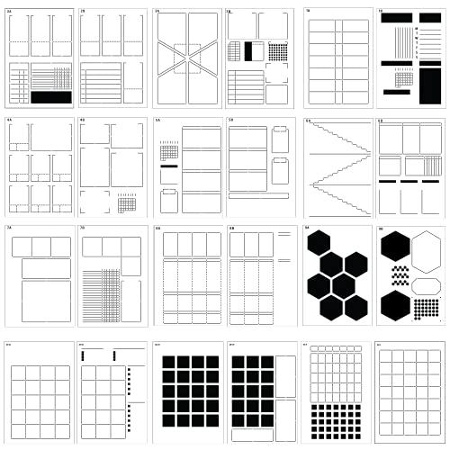 Pochoirs pour journal A5 pour en finir avec les pages ratées et tracer vos calendriers