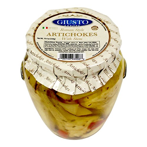 Giusto Sapore Antipasto 10.23oz - Non GMO Italian Premium Gourmet Brand - Imported from Italy and Family Owned (Roman Style Artichokes - 19.4oz)
