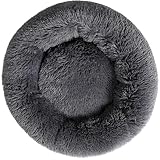 Cat Bed Plush Donut Dog Bed Fluffy Calming Pet Bed Dog Round Bed Cat Round Bed Warm Kitten Nest Rabbit Cave Kitten Bed Ideal for Small 3KG Pet