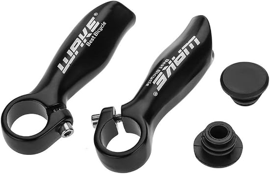 GOTOTOP 1 Pair Mountain Handlebar Ends Aluminum Alloy Handlebar Ends with Stoppers for Most Road DIY Ergonomic Design Cycling Accessories,Black 4.3