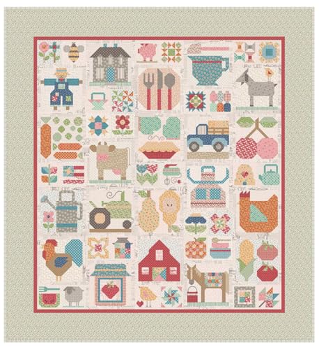 Riley Blake Farm Fresh Sew Along Quilt Kit by Lori Holt of Bee in My Bonnet | Farm Girl Vintage Quilt | 88.5