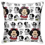 Taie d'oreiller pour Mafalda carrée taie d'oreiller Housse de Coussin pour la Maison Voiture décorative canapé canapé Chambre Salon Bureau Standard 18 x 18 Pouces