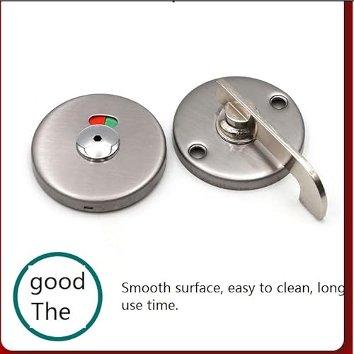 WC Schloss Privatsphäre Türschloss, Rund WC Schloss Drehriegel, 1 Set Sichtschutz Riegelriegel aus Edelstahl mit Anzeige des Türschlosses für Badezimmer, WC, öffentliche Toilette