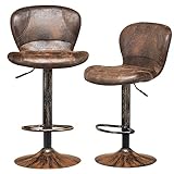barhocker vintage höhenverstellbar 【Verstellbare und drehbare Funktionen】Um den unterschiedlichen Bedürfnissen gerecht zu werden, ist jeder Barhocker mit zwei flexiblen Designs ausgestattet. Mit einem Hebel können Sie die Gesamthöhe von 87 cm bis 110 cm verstellen, was Rücksicht auf Menschen unterschiedlicher Körpergröße nimmt. Außerdem ist der Sitz um 360° drehbar, sodass Freunde in verschiedene Richtungen plaudern können.