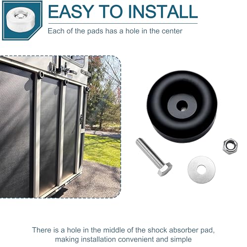 Round Rubber Trailer Bumpers, 2.5 Inches, Door Ramp Stop with Hardware,Set for Generators, Pressure Washers, Air Compressors, Pumps 4 Pack(including screw kits)