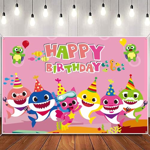 GRAME Shark Backdrop (6x4 FT) for Baby Birthday Party, Photograph...