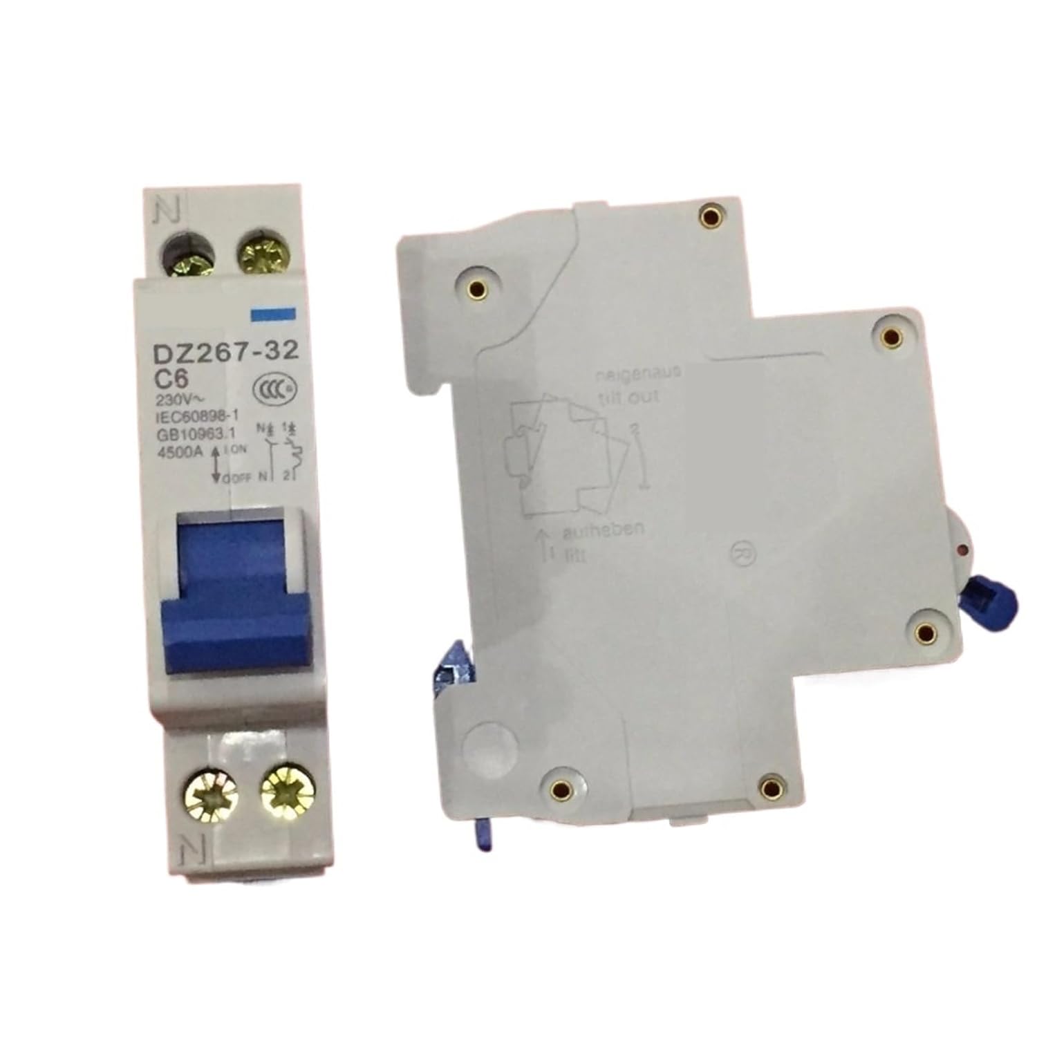 Miniature Circuit Breaker DZ267-32 1P+N C6 6A Home Circuit Breaker Circuit Protector Switch