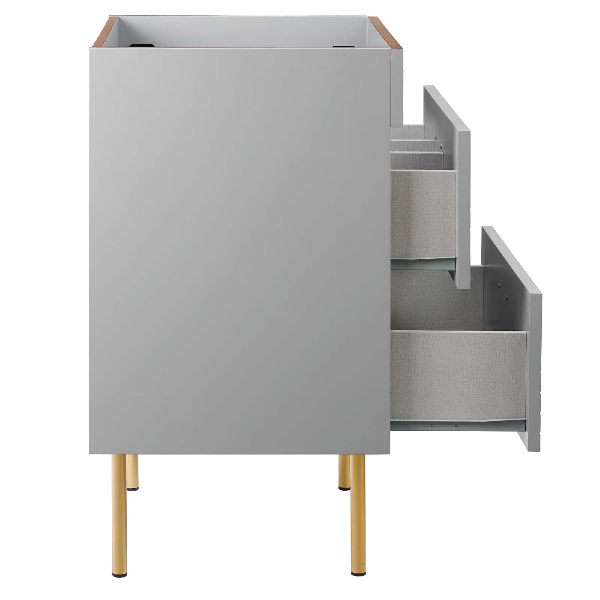 Modway Daybreak 23.5" Particleboard MDF Wood and Metal Bathroom Vanity in Gray