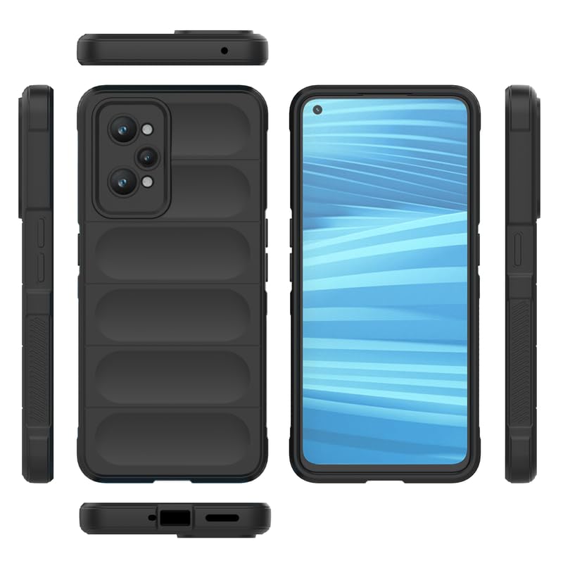 Image of Coko Back Case Cover for Realme GT Neo 2 5G, Compatible for Realme GT Neo 2 5G Back Case Cover, Matte Case with Inner Lining, Liquid Silicon Magic Case with Side Grip Camera Protection (TPU, Black)