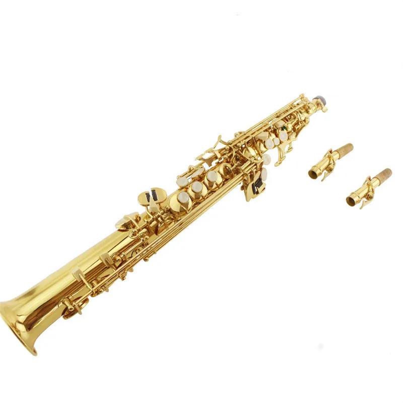 Saksofon Prosty Saksofon Sopranowy B Flat Instrument Muzyczny Złoty Mosiądz Profesjonalny Występ Na Saksofonie Sopranowym