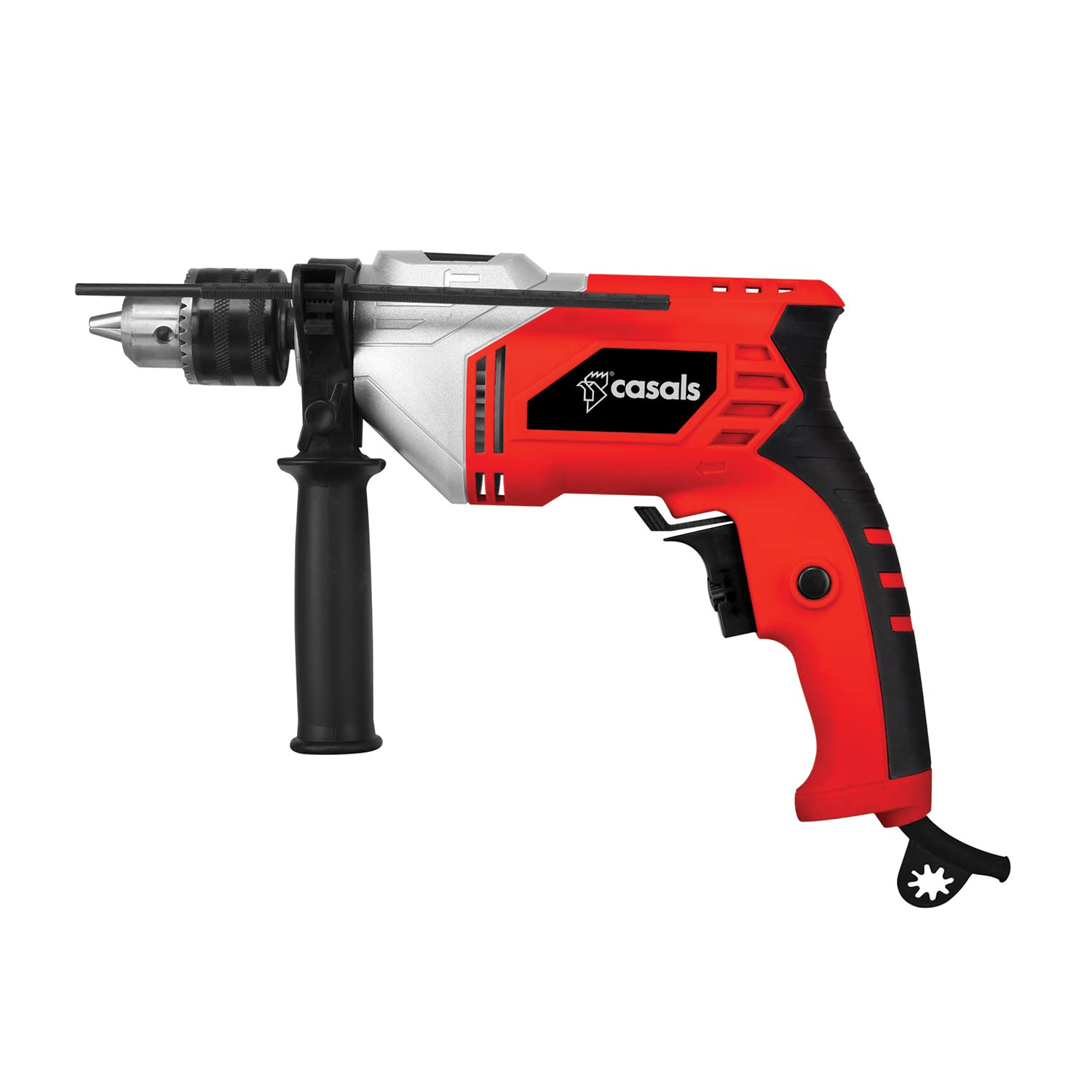 Casals - Trapano a percussione da 500 W | 0-3000 RPM Velocità variabile | Impugnatura ergonomica | Ø Forato MAX Acciaio (10 mm); Legno (24 mm), Calcestruzzo (13 mm) | Mandrino | Design Compatto Rosso