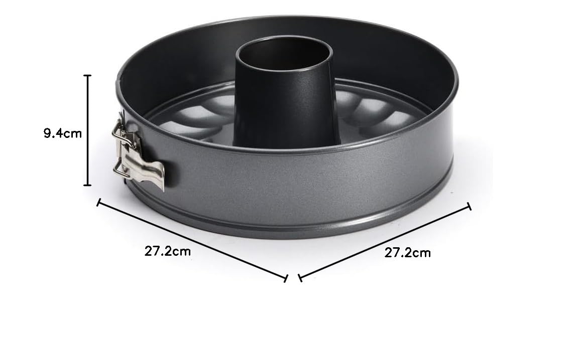 De Buyer - Moule à manqué à Savarin démontable en acier antiadhésif - Diamètre 26 cm -, Noir