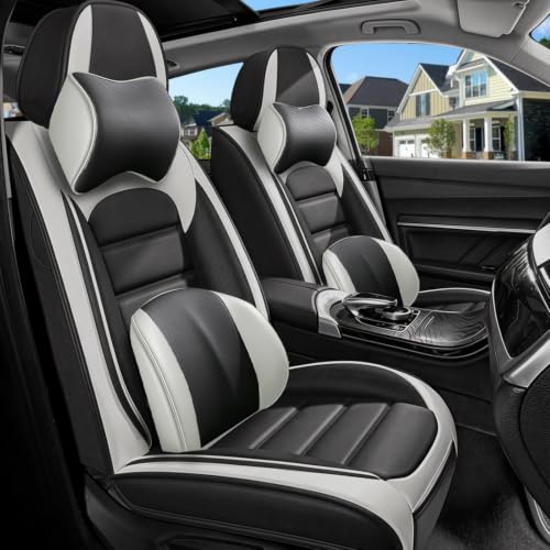 Image of Deluxe Front Seat Covers for Toyota Camry 2015-2026, Gray-White
