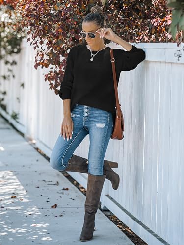Image of MEROKEETY Women's Fall Long Sleeve Waffle Knit Oversized Sweater