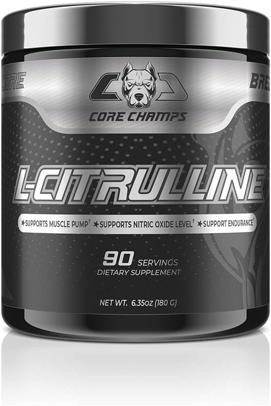 CORE CHAMPS L-CITRULLINE 2000MG | Nitric Oxide Booster for Enhanced Vasodilation | Workout Performance | Support Muscle Pump | Support Endurance | 90 Servings |180 Gram
